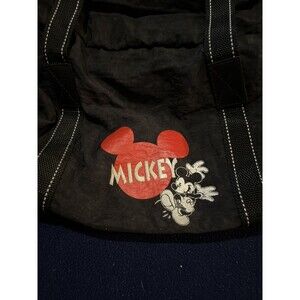 Mickey Unlimited Vintage Disney Black Duffle Travel Diaper Beach Tote Nylon Bag